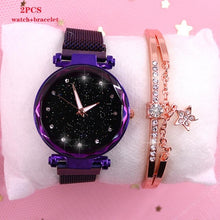 Load image into Gallery viewer, 2019 New brand Starry Sky Women Watch Fashion Elegant Magnet Buckle Vibrato Purple Gold Ladies Wristwatch Luxury Women Watches
