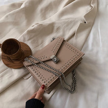 Load image into Gallery viewer, Scrub Leather Small Shoulder Messenger Bags For Women 2020 Chain Rivet Lock Crossbody Bag Female Travel Mini Bags
