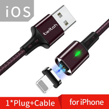 Load image into Gallery viewer, Twitch T03 Magnetic Cable Micro usb Type C Magnetic Usb Charging Cable Microusb Type-C Magnet Charger Wire usb c For iphone 11
