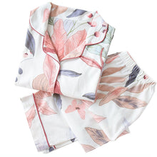 Load image into Gallery viewer, Autumn New Ladies Pajamas Set Floral Printed Full Cotton Fresh Style Sleepwear Set Women Turn-down Collar Female Casual Homewear
