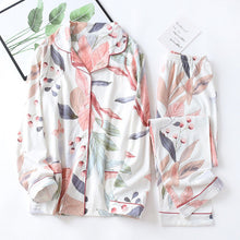 Load image into Gallery viewer, Autumn New Ladies Pajamas Set Floral Printed Full Cotton Fresh Style Sleepwear Set Women Turn-down Collar Female Casual Homewear
