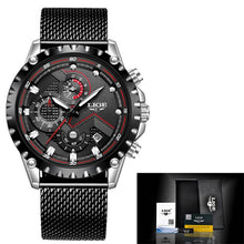 Load image into Gallery viewer, LIGE New Men Watches Top Luxury Brand Fashion Sport Waterproof Chronograph Male Stainless Steel Wristwatch Men Relogio Masculino
