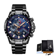Load image into Gallery viewer, LIGE New Men Watches Top Luxury Brand Fashion Sport Waterproof Chronograph Male Stainless Steel Wristwatch Men Relogio Masculino
