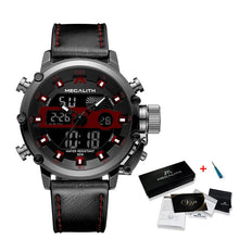 Load image into Gallery viewer, MEGALITH Men Sports Quartz Watch Men Multifunction Waterproof Luminous Wristwatch Men Dual Dispay Clock Horloges Mannen With Box

