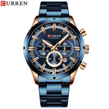Load image into Gallery viewer, CURREN New Fashion Mens Watches with Stainless Steel Top Brand Luxury Sports Chronograph Quartz Watch Men Relogio Masculino
