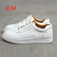 Load image into Gallery viewer, Fashion White Split Leather Women Chunky Sneakers White Shoes Lace Up Tenis Feminino Zapatos De Mujer Platform Women Casual Shoe
