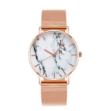 Load image into Gallery viewer, Fashion Rose Gold Mesh Band Creative Marble Female Wrist Watch Luxury Women Quartz Watches Gifts Relogio Feminino Drop Shipping
