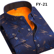 Load image into Gallery viewer, Aoliwen Winter warm shirt plus velvet thickening fashion print plaid shirt long sleeve men&#39;s brand shirt dress shirt sizeL-5XL

