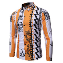 Load image into Gallery viewer, Fashion Luxury Royal Shirt Korean Style Men Baroque Floral Print Chemise Homme Manche Longue Slim Fit Male Casual Dress Shirt
