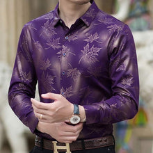 Load image into Gallery viewer, 2019 new social long sleeve maple leaf designer shirts men slim fit vintage fashions men&#39;s shirt man dress jersey clothing 36565
