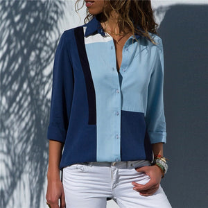 Aachoae femmes Blouses 2020 mode à manches longues col rabattu bureau chemise Blouse chemise décontracté hauts grande taille Blusas Femininas