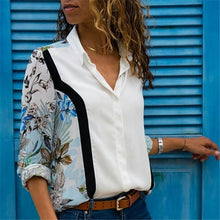 Load image into Gallery viewer, Aachoae femmes Blouses 2020 mode à manches longues col rabattu bureau chemise Blouse chemise décontracté hauts grande taille Blusas Femininas
