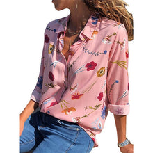 Load image into Gallery viewer, Aachoae femmes Blouses 2020 mode à manches longues col rabattu bureau chemise Blouse chemise décontracté hauts grande taille Blusas Femininas
