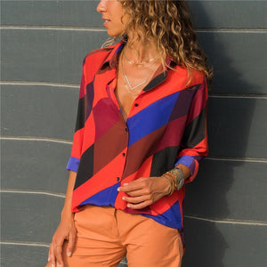 Aachoae femmes Blouses 2020 mode à manches longues col rabattu bureau chemise Blouse chemise décontracté hauts grande taille Blusas Femininas