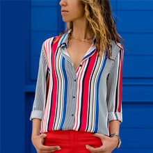 Load image into Gallery viewer, Aachoae femmes Blouses 2020 mode à manches longues col rabattu bureau chemise Blouse chemise décontracté hauts grande taille Blusas Femininas
