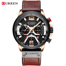 Load image into Gallery viewer, Montre-bracelet hommes CURREN 2019 Top marque de luxe montre de sport hommes mode montres en cuir avec calendrier pour hommes noir mâle horloge

