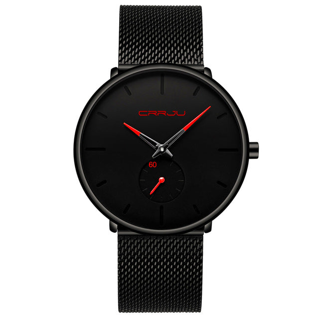CRRJU Mode Herren Uhren Top Brand Luxus Quarzuhr Männer Beiläufige Dünne Mesh Stahl Wasserdichte Sport Uhr Relogio Masculino