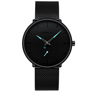 CRRJU Mode Herren Uhren Top Brand Luxus Quarzuhr Männer Beiläufige Dünne Mesh Stahl Wasserdichte Sport Uhr Relogio Masculino