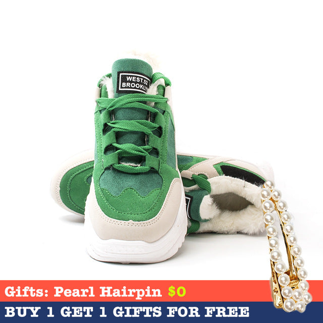 FUJIN Women Casual Sneakers Spring Autumn Sneakers Breathable Women Shoes Lace Up Female Boots Comrfortable Platform Shoes Women