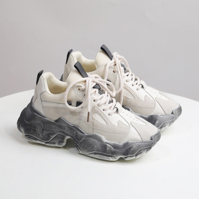 Women's Sports Old Shoes 19 Europe And The United States New Spring And Autumn Fashion Casual Net Red Old Dirty Dirty Shoes Tide