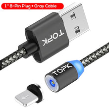 Load image into Gallery viewer, TOPK AM17 LED Magnetic USB Cable / Micro USB / Type-C For iPhone X Xs Max Magnet Charger for Samsung Xiaomi Pocophone USB C
