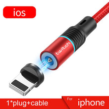 Load image into Gallery viewer, Twitch T01 Magnetische Micro USB Typ C Kabel Für iPhone Xiaomi Handy Schnelle Lade USB Kabel Magnetische Ladegerät Draht schnur
