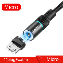 Load image into Gallery viewer, Twitch T01 Magnetische Micro USB Typ C Kabel Für iPhone Xiaomi Handy Schnelle Lade USB Kabel Magnetische Ladegerät Draht schnur
