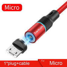 Load image into Gallery viewer, Twitch T01 Magnetische Micro USB Typ C Kabel Für iPhone Xiaomi Handy Schnelle Lade USB Kabel Magnetische Ladegerät Draht schnur
