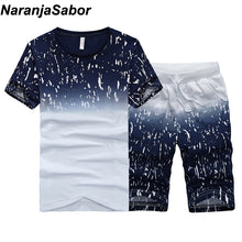 Load image into Gallery viewer, NaranjaSabor Summer New Men&#39;s Shorts Casual Suits Sportswear Mens Clothing Man Sets Pants Male sweatshirt Men Brand Clothing 4XL
